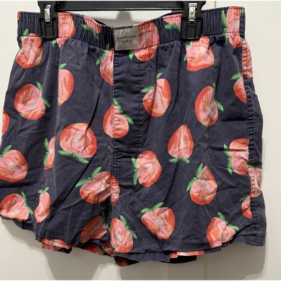 American Eagle Outfitters Pants - American Eagle Shorts Peach Pink Peaches Print Elastic Waist Unisex Size Medium